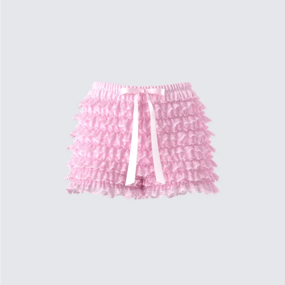 Aria Pink Ruffle Mini Short XS